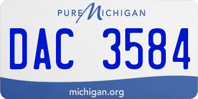 MI license plate DAC3584