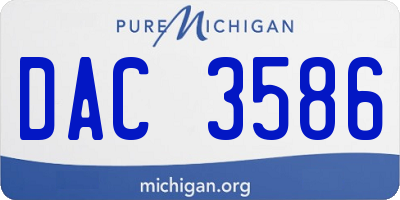MI license plate DAC3586