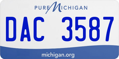 MI license plate DAC3587