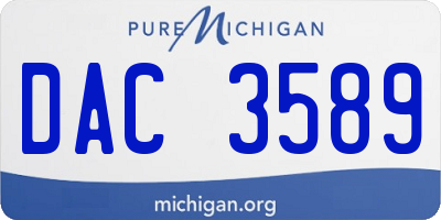 MI license plate DAC3589