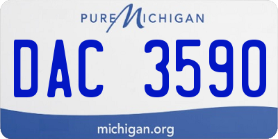 MI license plate DAC3590