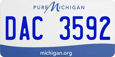 MI license plate DAC3592