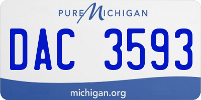MI license plate DAC3593