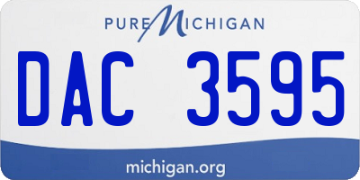 MI license plate DAC3595