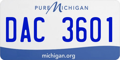 MI license plate DAC3601