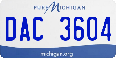 MI license plate DAC3604