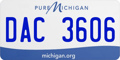 MI license plate DAC3606