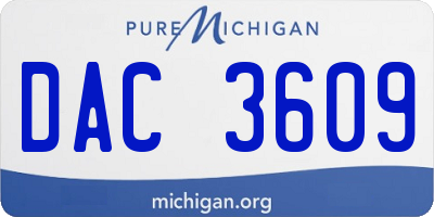 MI license plate DAC3609