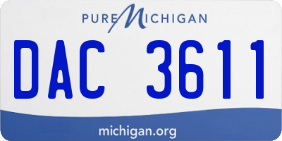 MI license plate DAC3611
