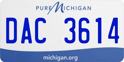 MI license plate DAC3614
