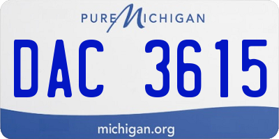 MI license plate DAC3615