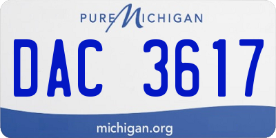 MI license plate DAC3617