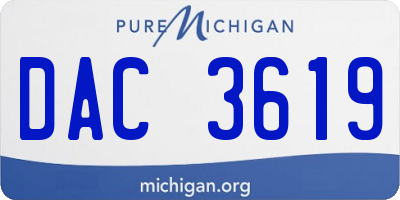 MI license plate DAC3619