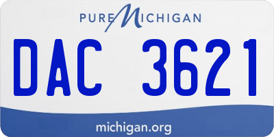 MI license plate DAC3621