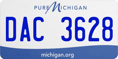 MI license plate DAC3628