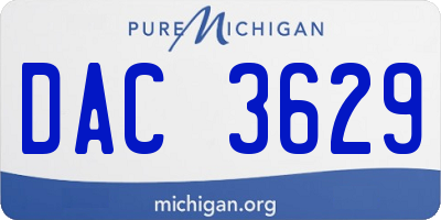 MI license plate DAC3629