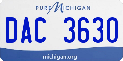 MI license plate DAC3630