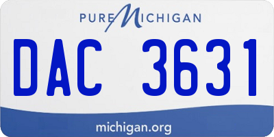 MI license plate DAC3631