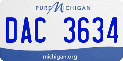 MI license plate DAC3634