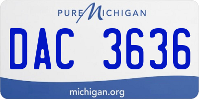 MI license plate DAC3636