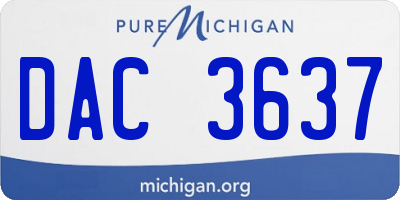 MI license plate DAC3637