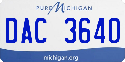 MI license plate DAC3640