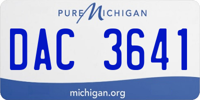 MI license plate DAC3641