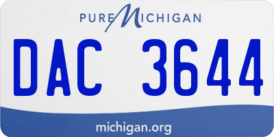 MI license plate DAC3644