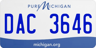 MI license plate DAC3646