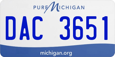 MI license plate DAC3651