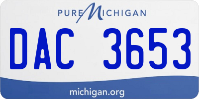 MI license plate DAC3653