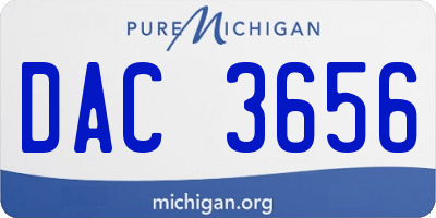 MI license plate DAC3656