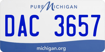MI license plate DAC3657