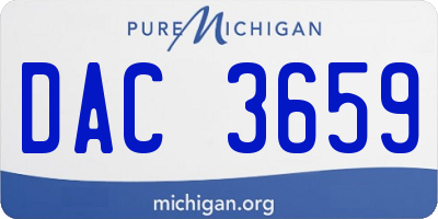 MI license plate DAC3659