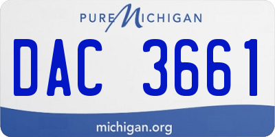 MI license plate DAC3661