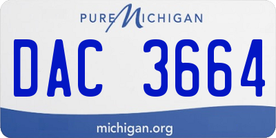 MI license plate DAC3664
