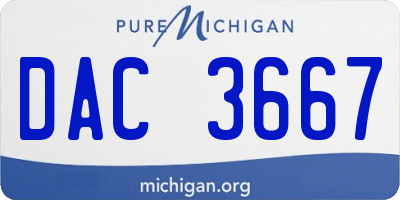 MI license plate DAC3667