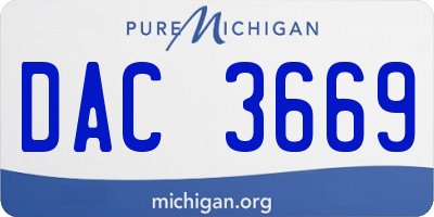 MI license plate DAC3669