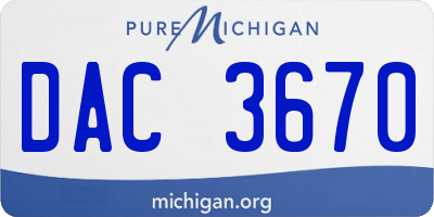 MI license plate DAC3670