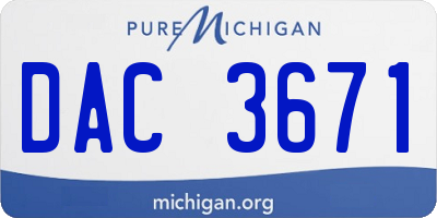 MI license plate DAC3671