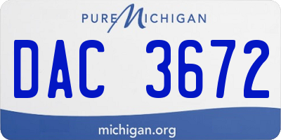 MI license plate DAC3672