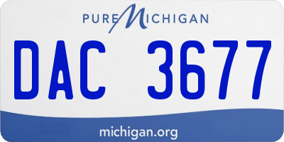 MI license plate DAC3677