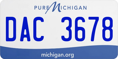 MI license plate DAC3678