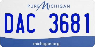 MI license plate DAC3681