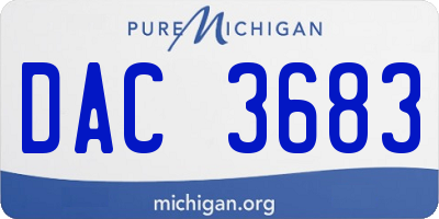 MI license plate DAC3683