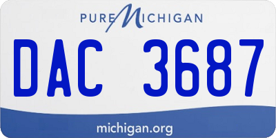 MI license plate DAC3687
