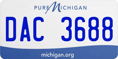 MI license plate DAC3688