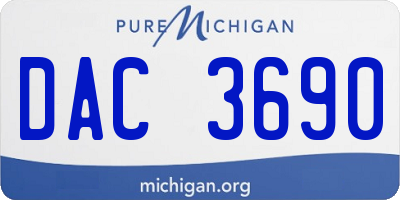 MI license plate DAC3690