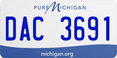 MI license plate DAC3691