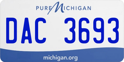 MI license plate DAC3693